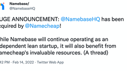 Namebase has been acquired by Namecheap